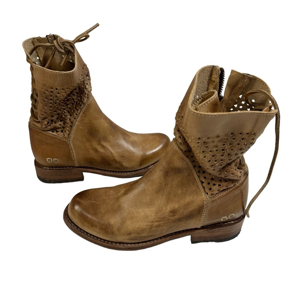 New BED STU Bridgewater Bench Made Lace Back Distressed Leather Boots, size 6